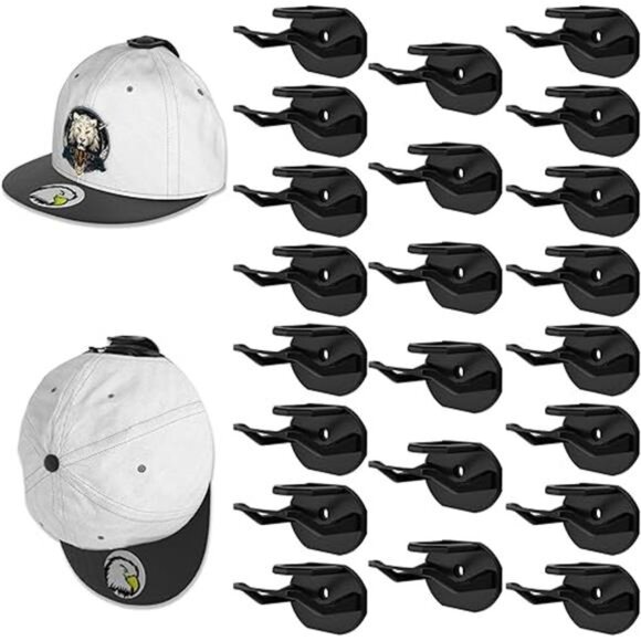 22 Pack Adhesive Hat Hooks for Wall, Super Strong Hat Rack for Baseball Caps - Picture 7 of 14